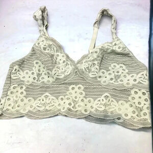 Aerie  grey lace cottagecore bralette S